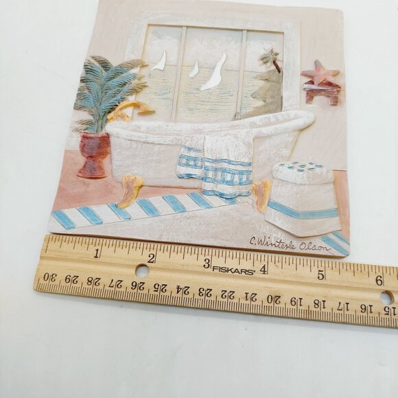 New View Decorative Tile Bathroom Bathtub Ocean View C. Winterle Olson - Picture 3 of 6